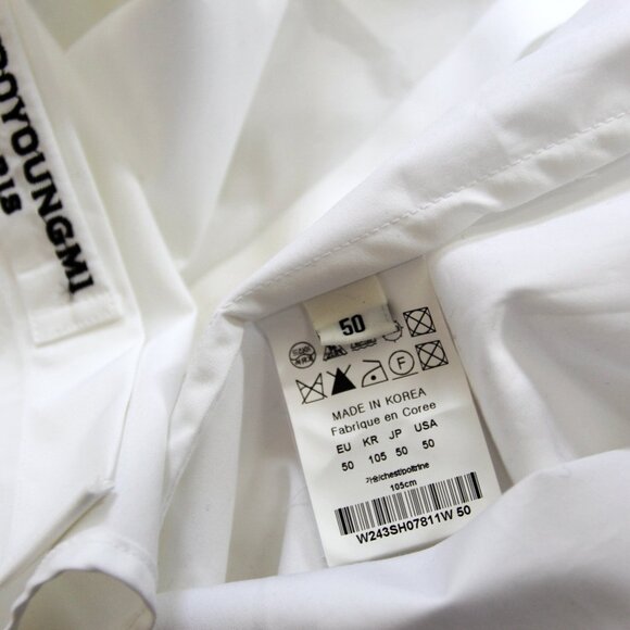 BNWT AW24 WOOYOUNGMI POPLIN BACK LOGO SHIRT 50 - Picture 10 of 15